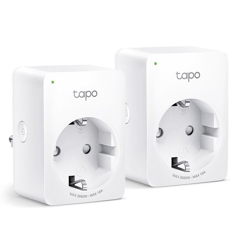 TP-Link Tapo P100 (2-Pack) Wi-Fi Smart Plug 2.4GHz, White, App Control