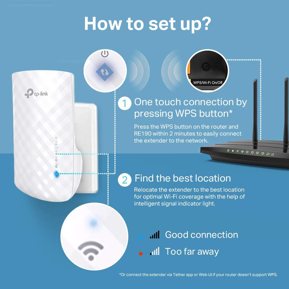 TP-Link RE190 AC750 WLAN-Repeater (433 Mbps 5 GHz, Weiß)