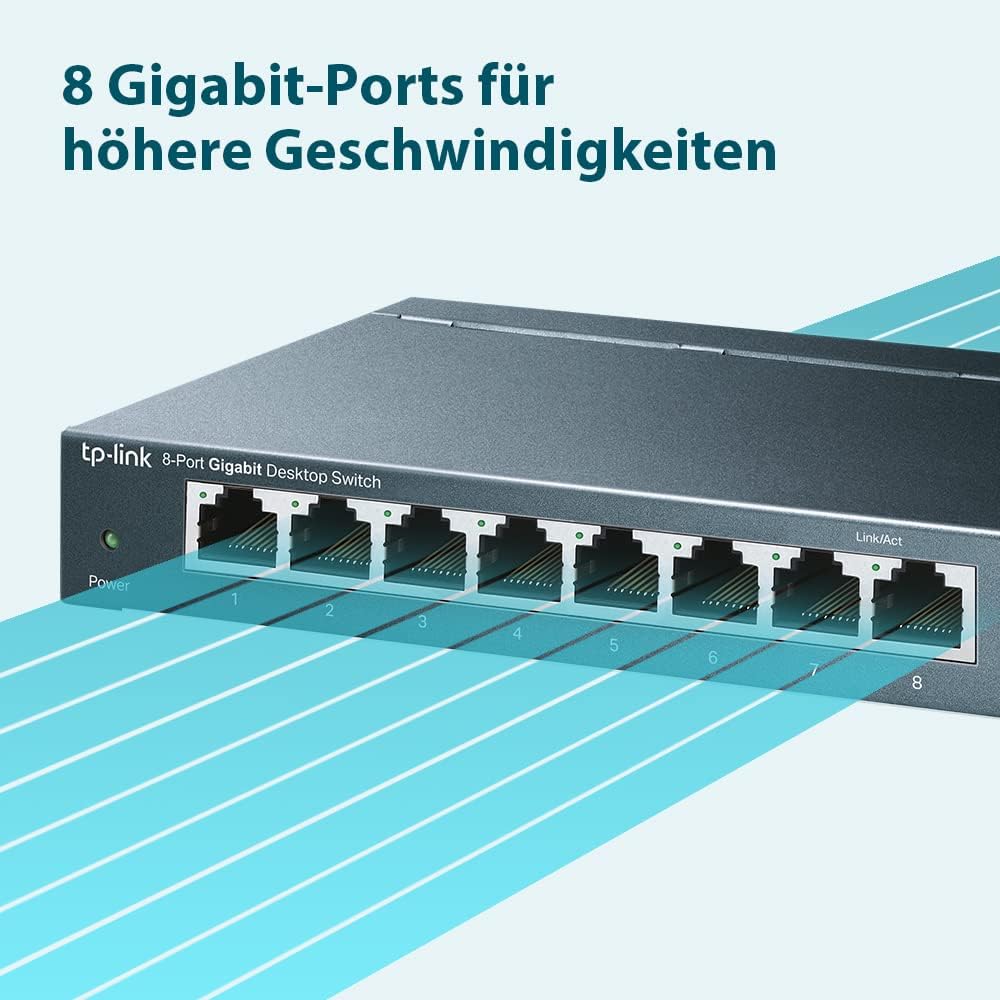 TP-Link TL-SG108 8-Port Gigabit Netzwerk Switch 